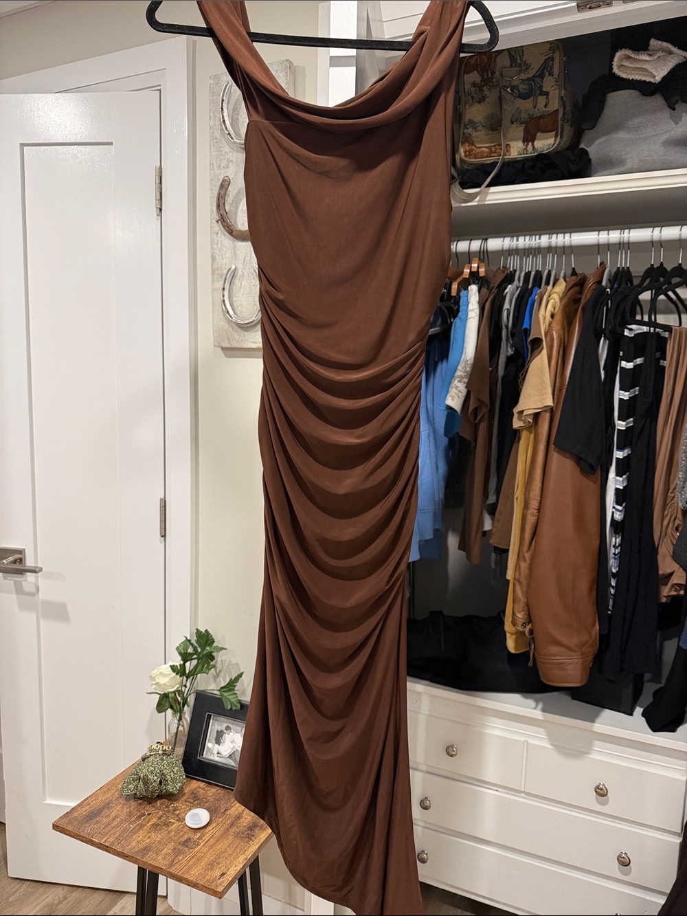 Draped Brown Women's dress
